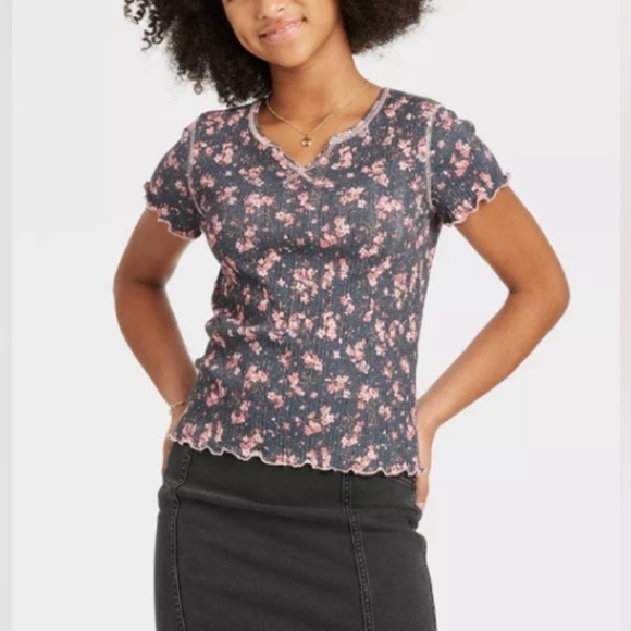 Bundle of Girls Art Class Tops, Sz Large 10/12, Pink Hearts, Green, Black Floral - Picture 11 of 14